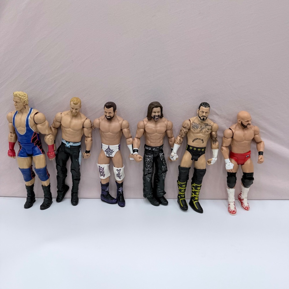 WWE Mattel Action Figure Lot AJ Styles CM Punk Zack Ryder Christian 6pc Figures